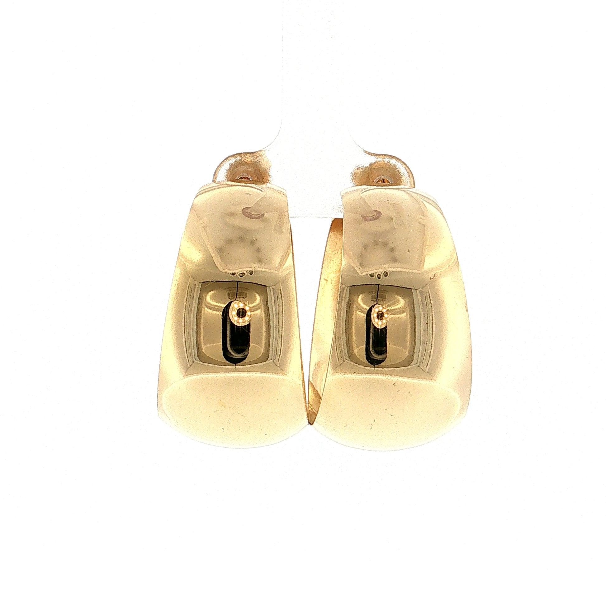 Wide Tapered Hoop Earrings 14k Yellow Gold