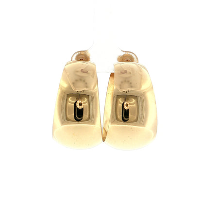 Wide Tapered Hoop Earrings 14k Yellow Gold