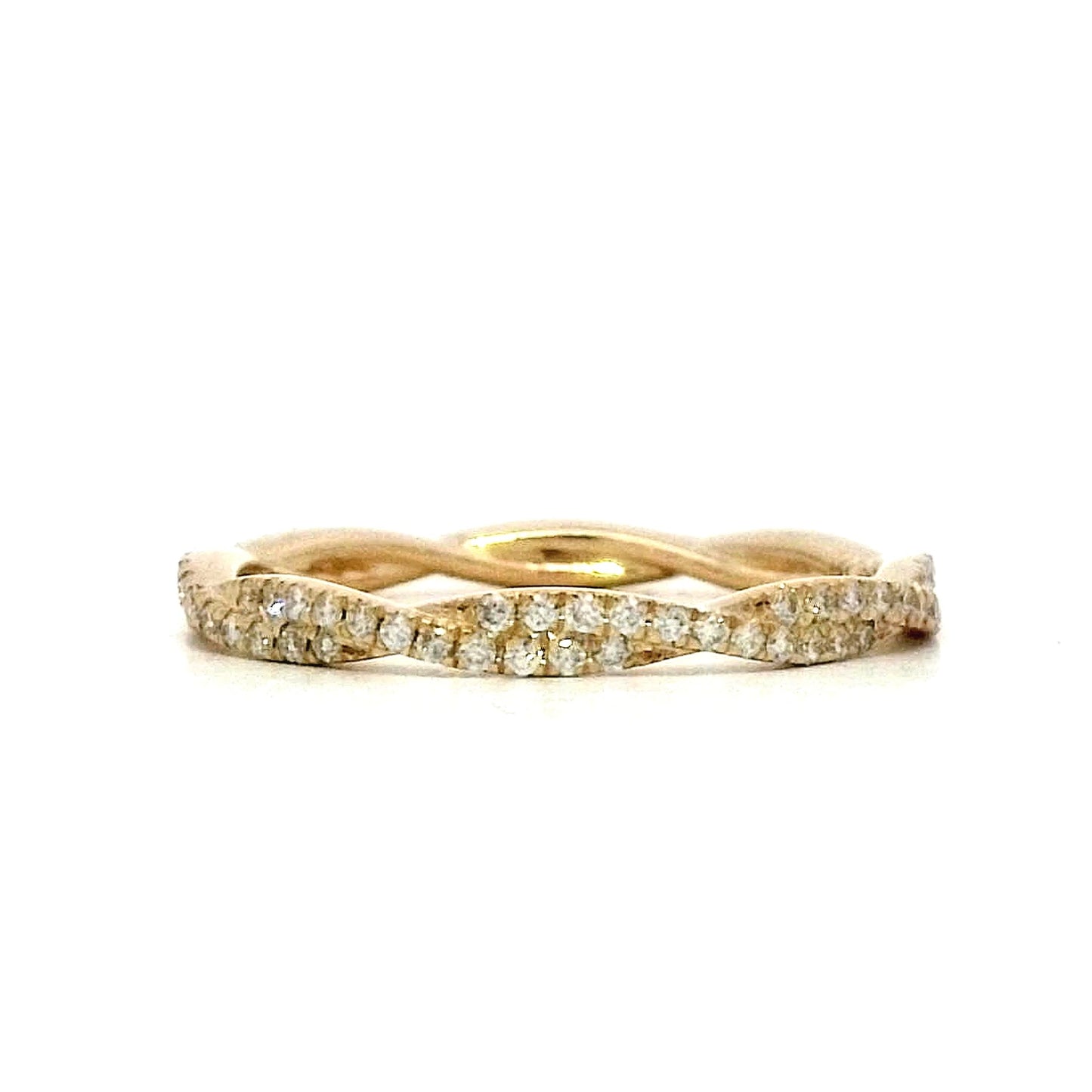 .29 Braided Diamond Wedding Band in 14k Yellow Gold