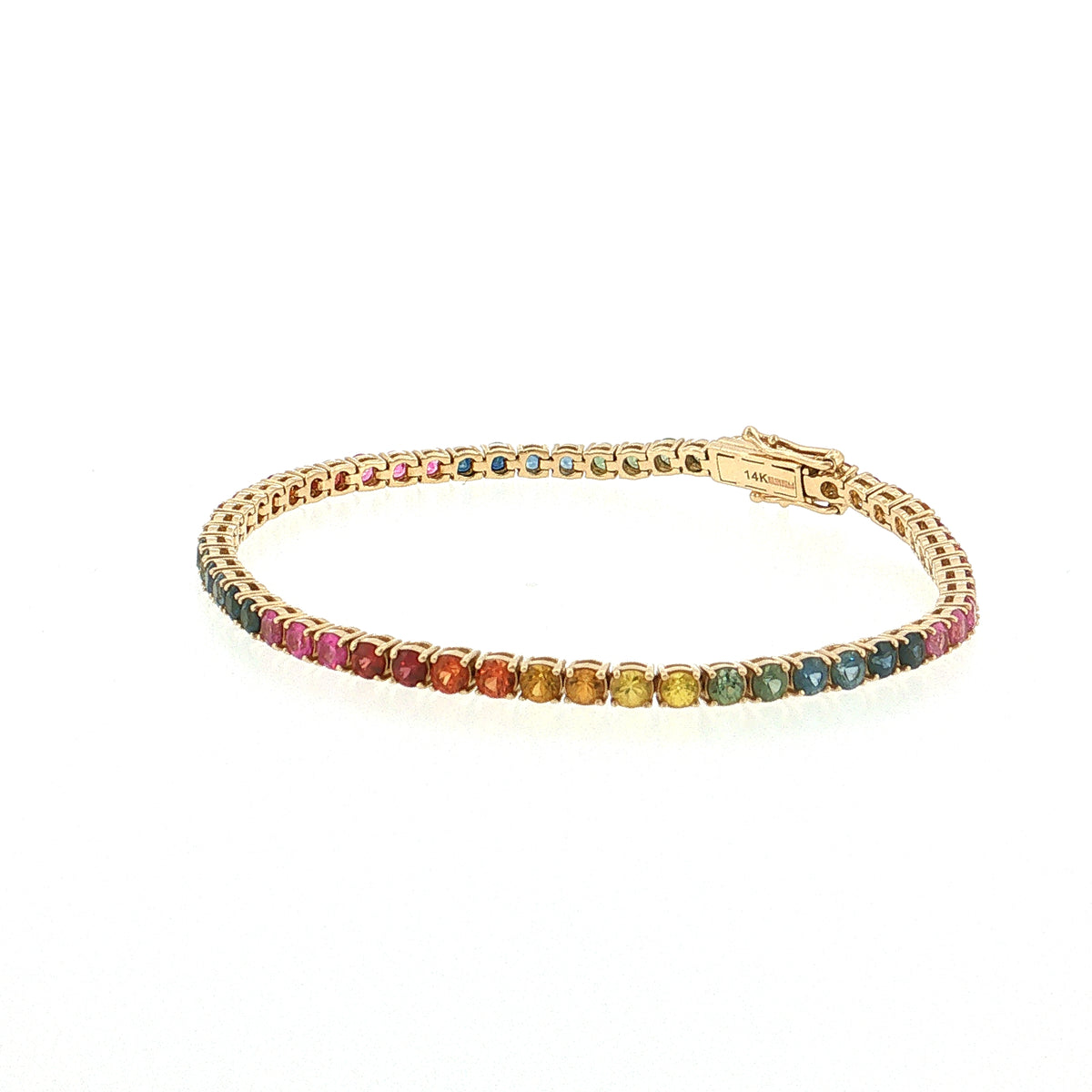 5.50 Effy Sapphire Tennis Bracelet 14k Yellow Gold