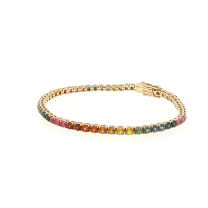 5.50 Effy Sapphire Tennis Bracelet 14k Yellow Gold
