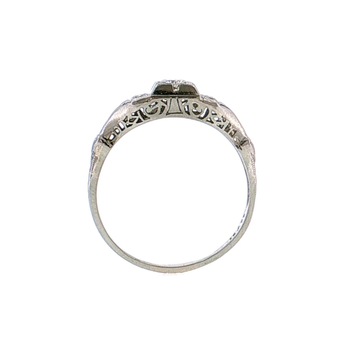 .18 Vintage Deco Diamond Engagement Ring 18k
