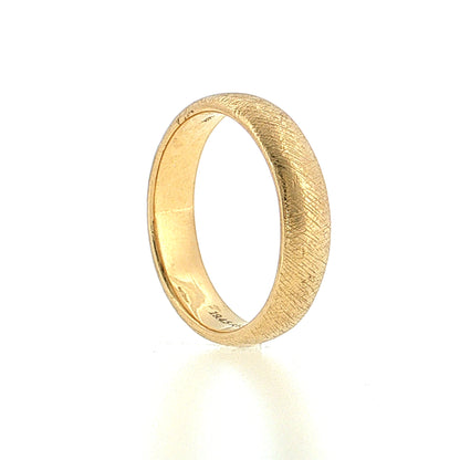 Men's Ice Finish Wedding Band 14k Yellow Gold