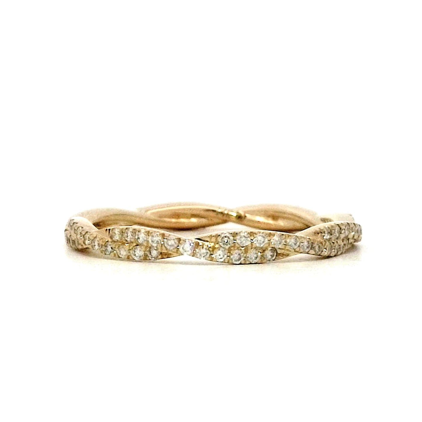 .29 Braided Diamond Wedding Band in 14k Yellow Gold