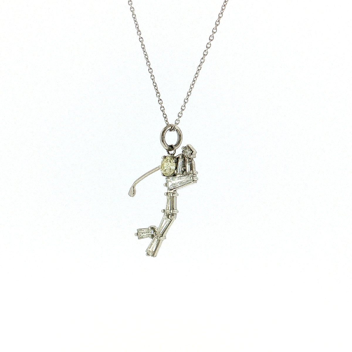 .71 Diamond Golf Charm Pendant in Platinum