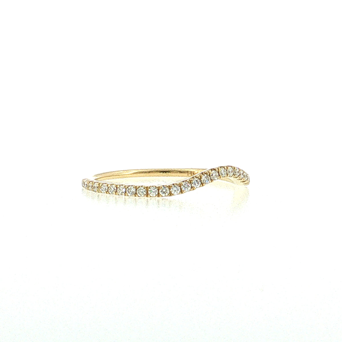 .21 Diamond Contoured Wedding Band 14k Yellow Gold