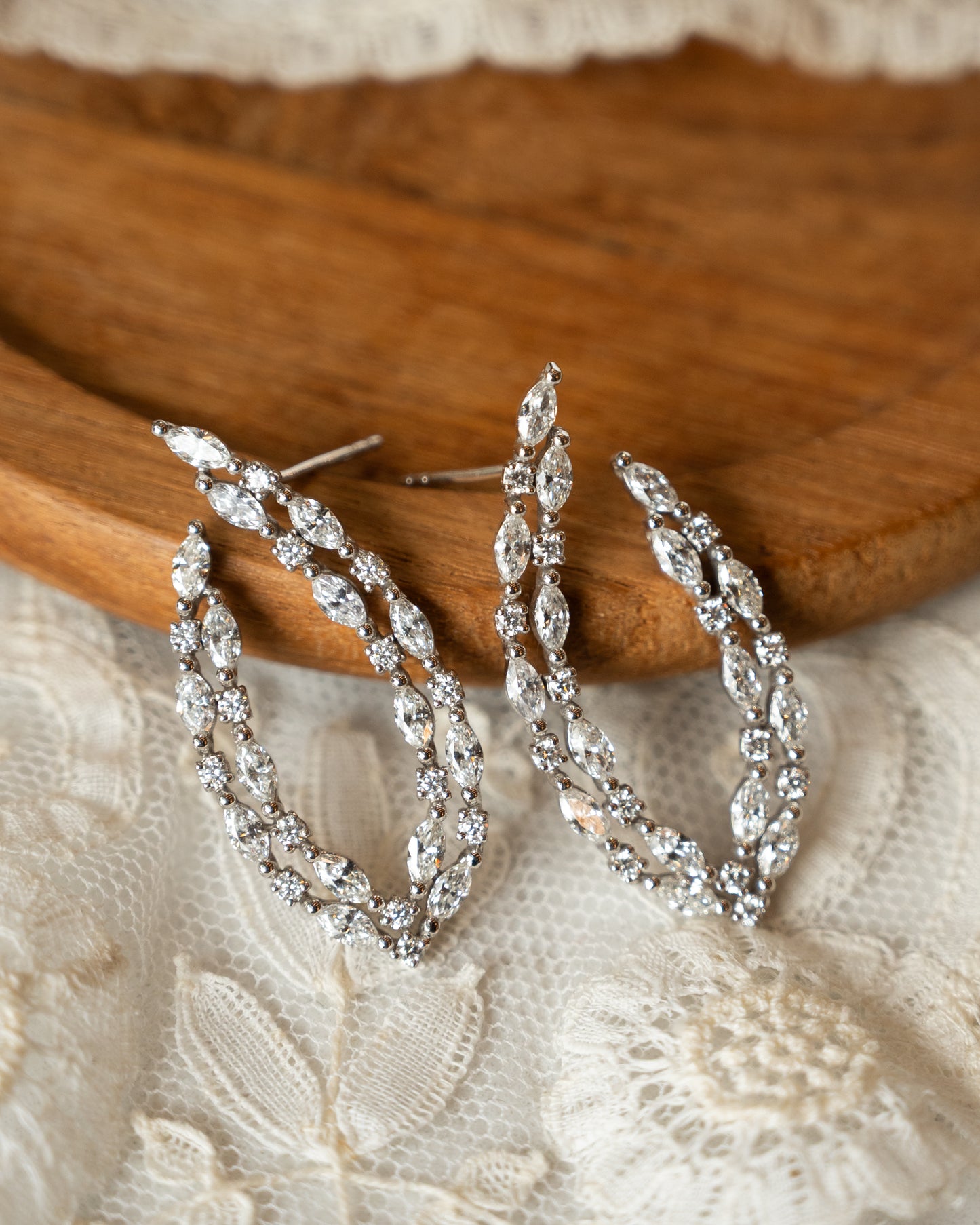 5.24 Lugano Diamond Hoop Earrings 18k White Gold