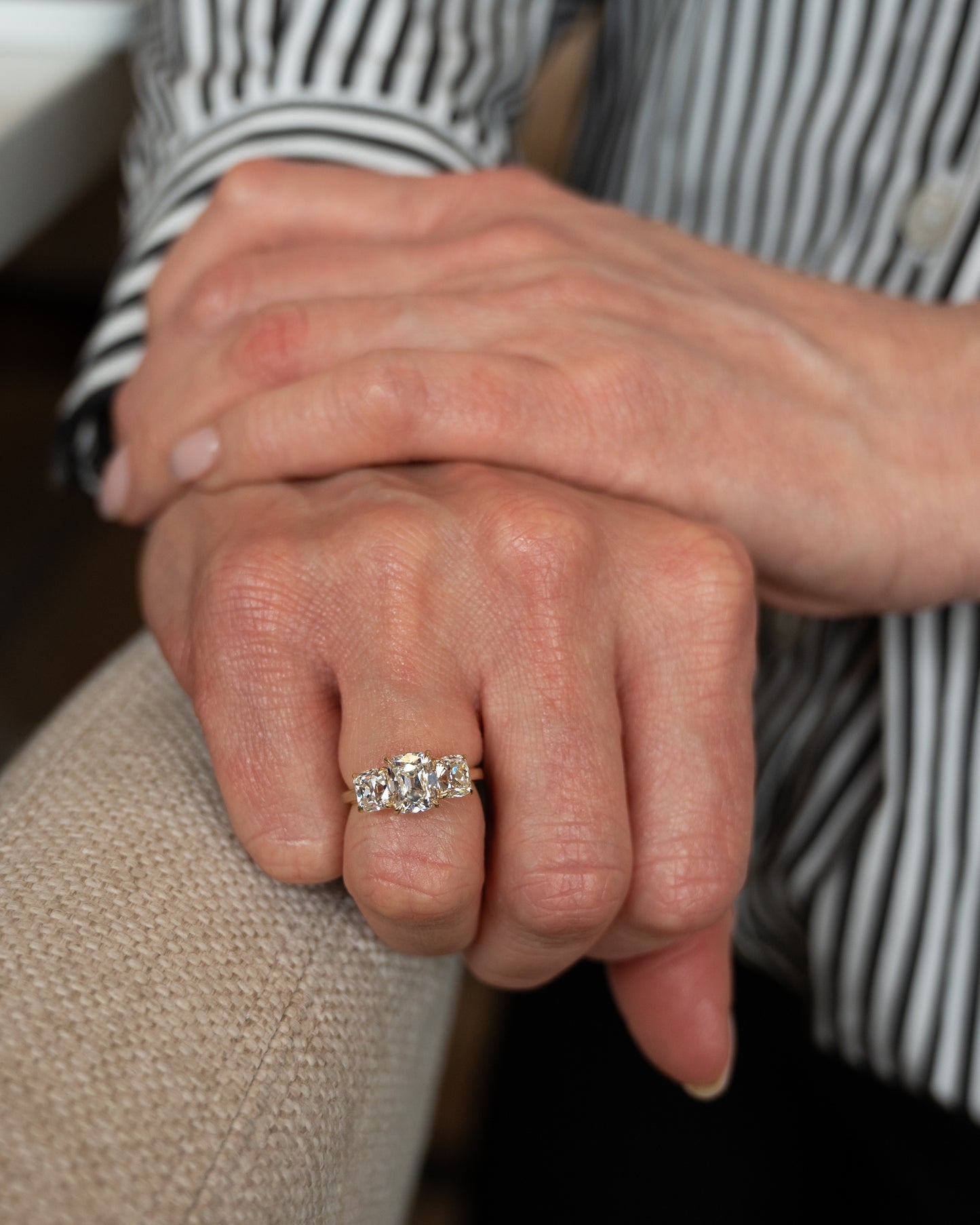 2.04 Old Mine Cushion Diamond Engagement Ring 14k