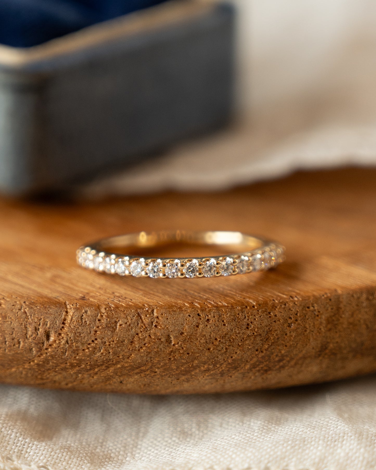 Diamond Half-Eternity Wedding Band 14k Yellow Gold
