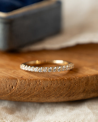 Diamond Half-Eternity Wedding Band 14k Yellow Gold