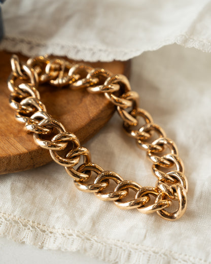 Vintage Retro Curb Link Bracelet 18k Rose Gold