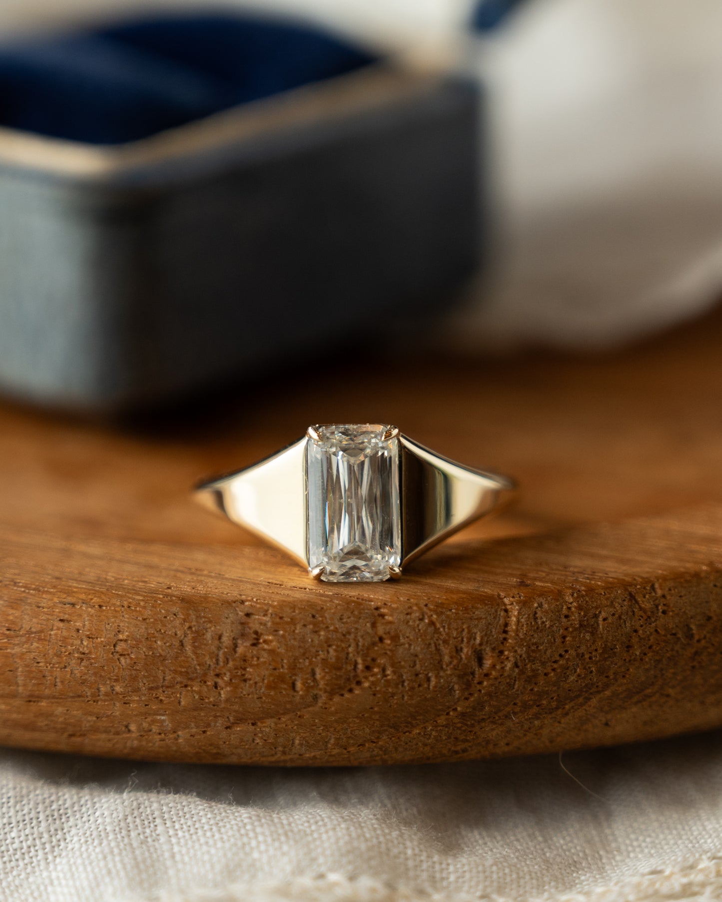 1.66 Emerald Cut Diamond Engagement Ring 14k