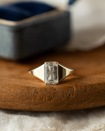 1.66 Emerald Cut Diamond Engagement Ring 14k