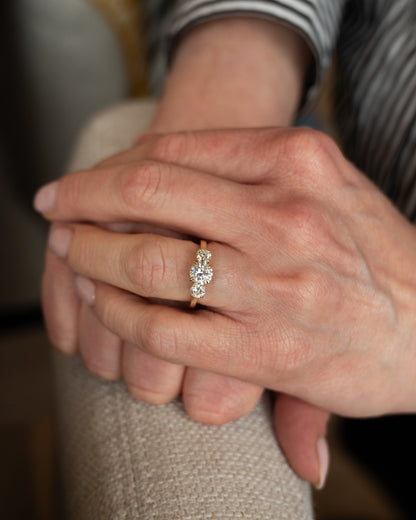 1.07 Three Stone Diamond Engagement Ring 14k