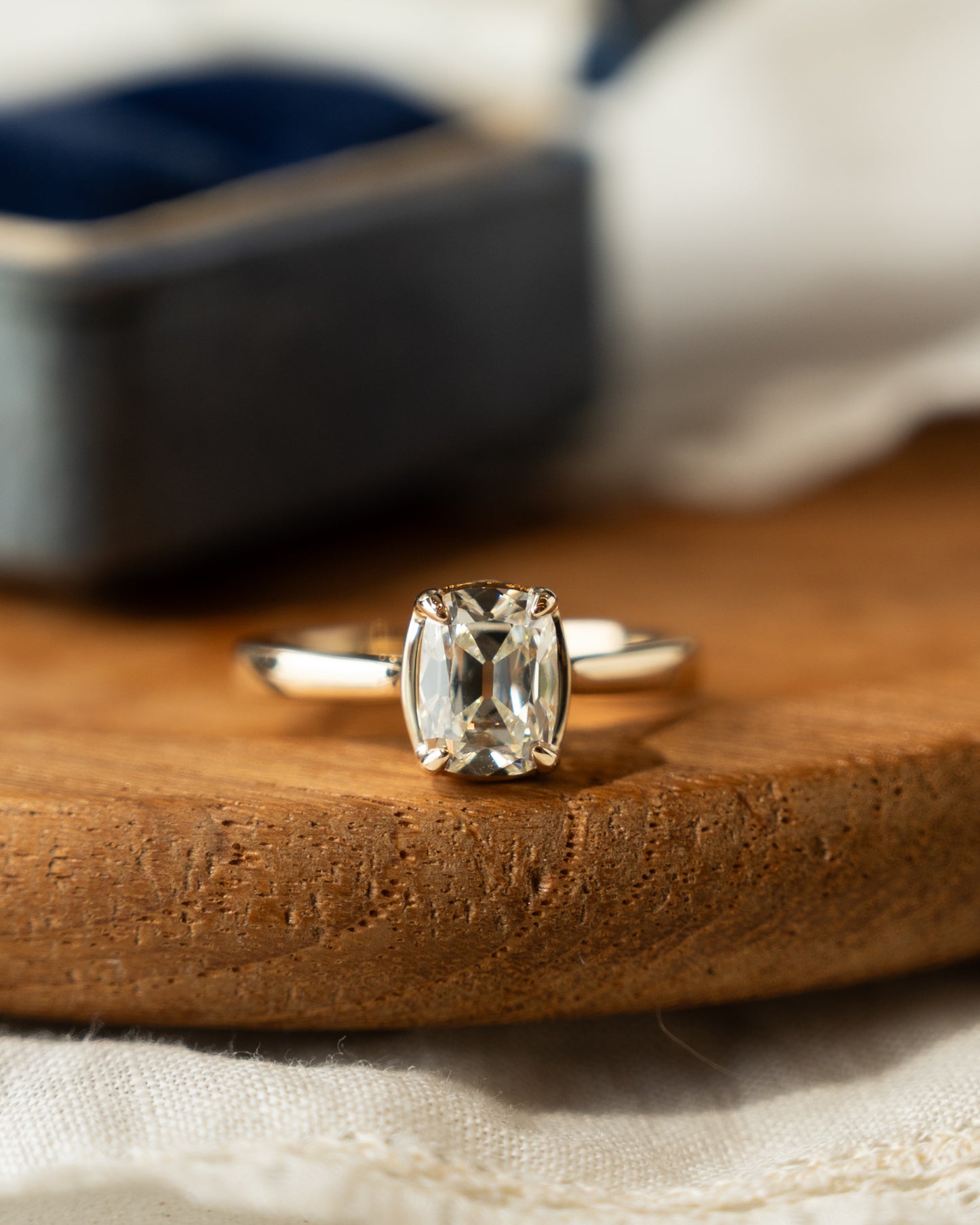1.03 Old Mine Cushion Diamond Engagement Ring 14k