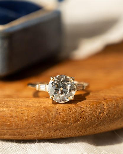 2.04 GIA Old European Diamond Engagement Ring 14k