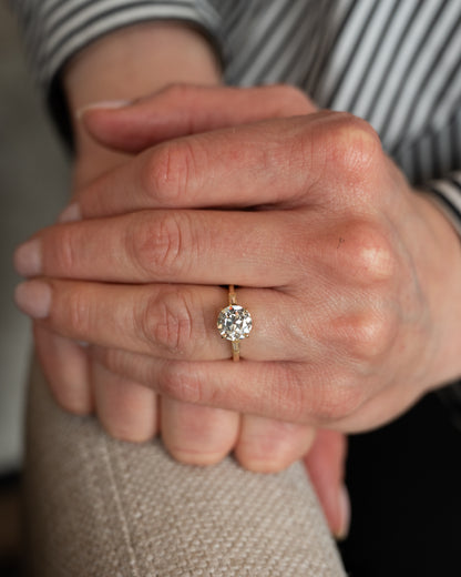 2.04 GIA Old European Diamond Engagement Ring 14k