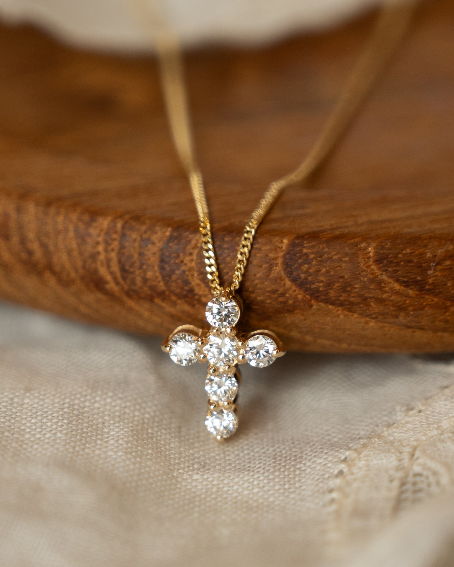 .43 Diamond Cross Pendant 14k Rose Gold