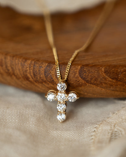 .43 Diamond Cross Pendant 14k Rose Gold