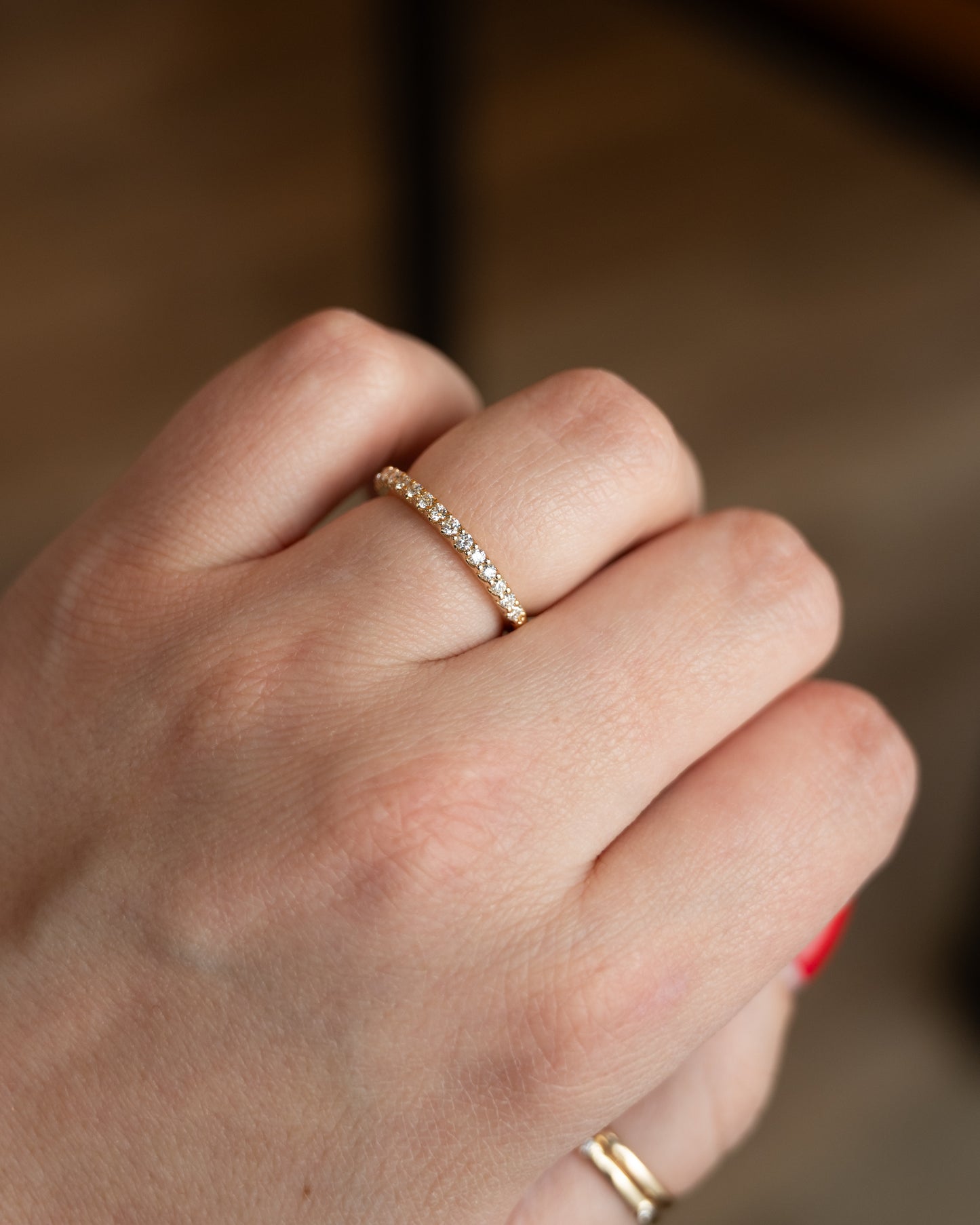 Diamond Half-Eternity Wedding Band 14k Yellow Gold
