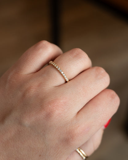 Diamond Half-Eternity Wedding Band 14k Yellow Gold