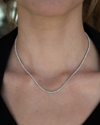 4.87 Diamond Tennis Necklace 14k White Gold