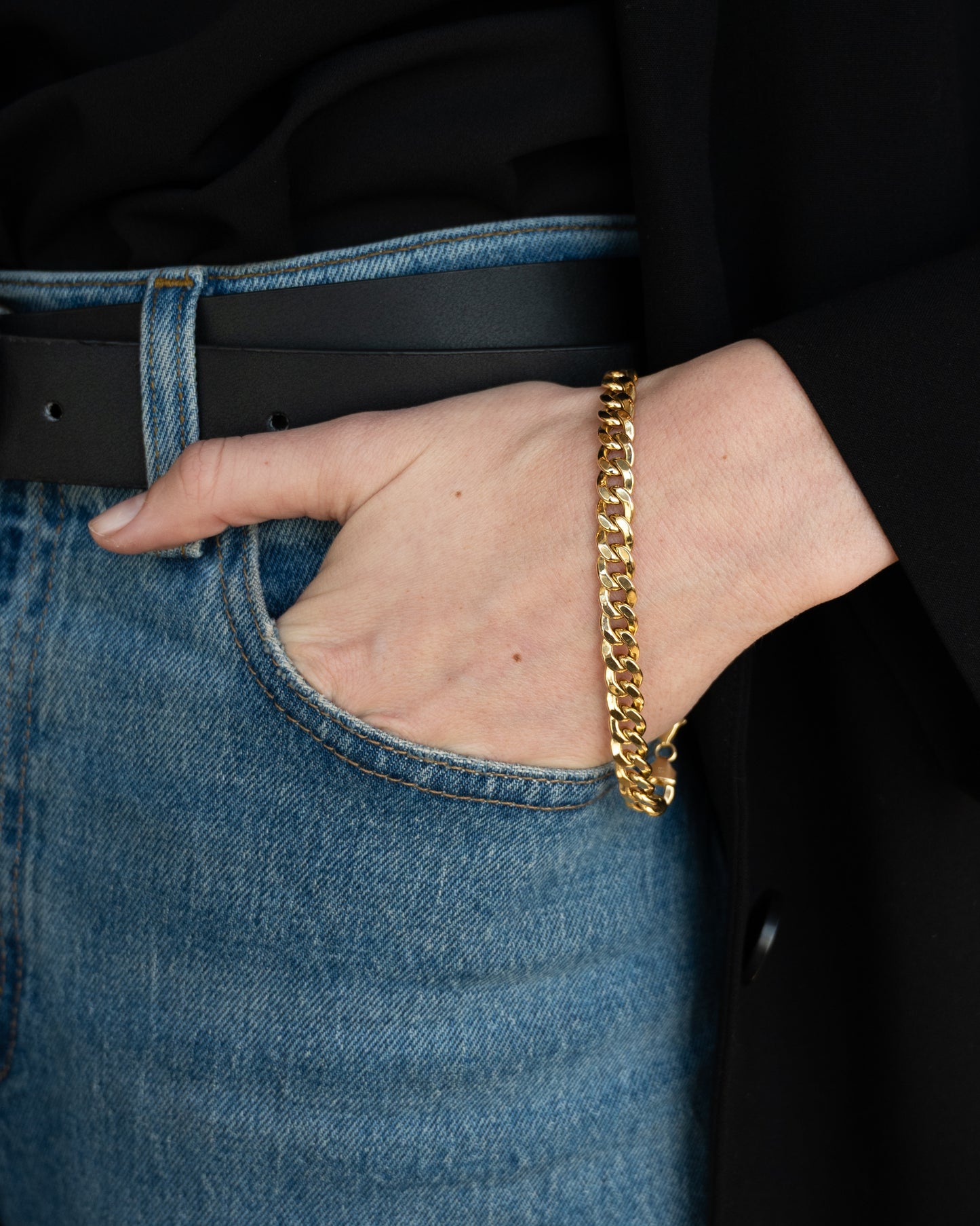 Curb Link Chain Bracelet 14k Yellow Gold