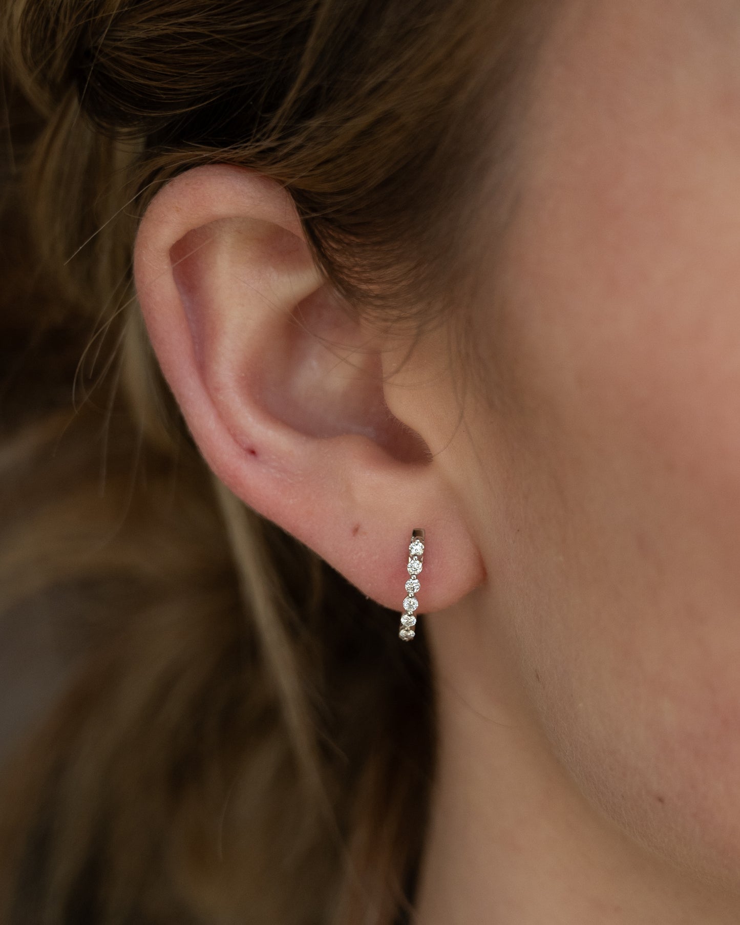 .25 Diamond Hoop Earrings 14k White Gold