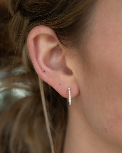 .24 Diamond Hoop Earrings 14k White Gold