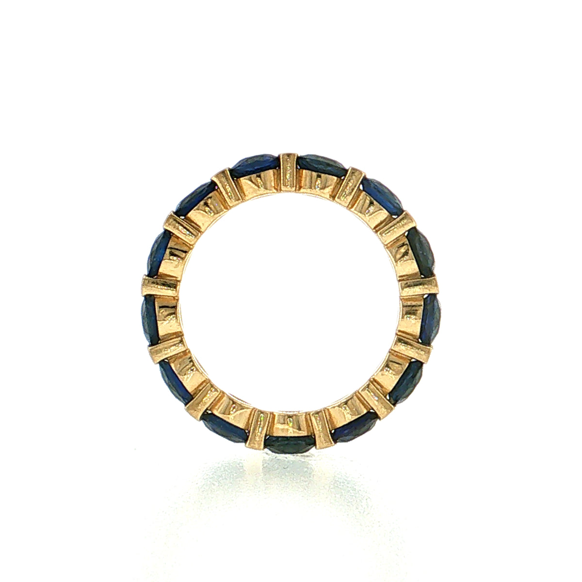 3.25 Blue Sapphire Eternity Stacking Band 14k