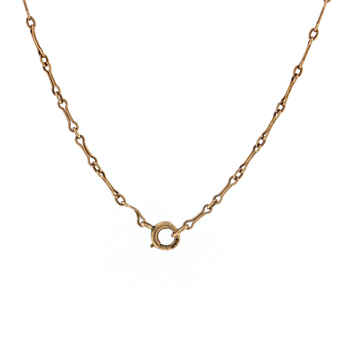Antique Art Deco Link Necklace 14k Rose Gold