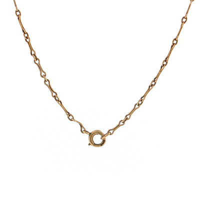Antique Art Deco Link Necklace 14k Rose Gold