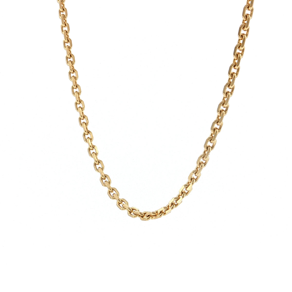Octagonal Curb Link Chain Necklace 18k Yellow Gold