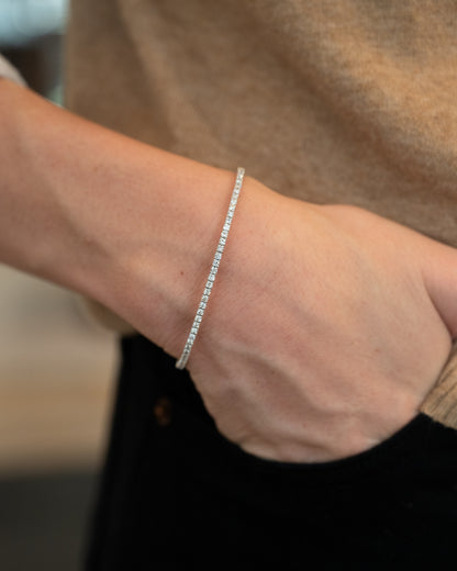 BLACK FRIDAY SPECIAL Diamond Flexible Bangle Bracelet 14k White Gold