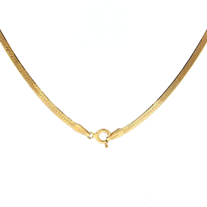 Herringbone Chain Necklace 14k Yellow Gold