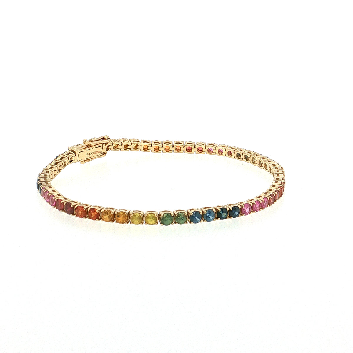 5.50 Effy Sapphire Tennis Bracelet 14k Yellow Gold