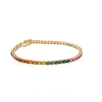 5.50 Effy Sapphire Tennis Bracelet 14k Yellow Gold