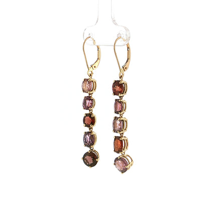 6.70 Multi-Color Spinel Drop Earrings 14k
