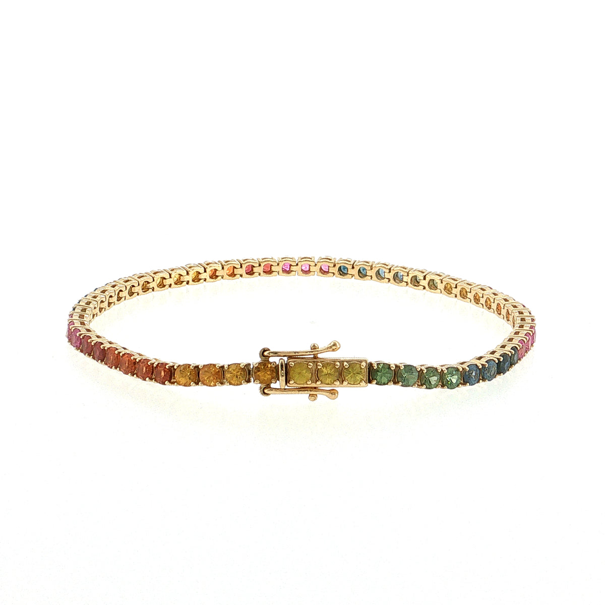 5.50 Effy Sapphire Tennis Bracelet 14k Yellow Gold
