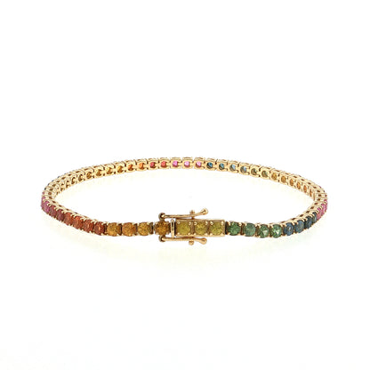 5.50 Effy Sapphire Tennis Bracelet 14k Yellow Gold