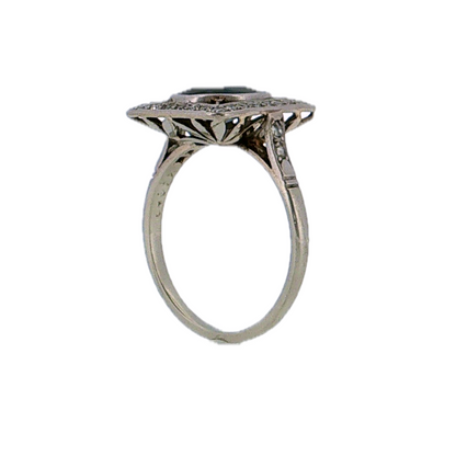 1.48 Antique Cushion Cut Sapphire Engagement Ring 18K