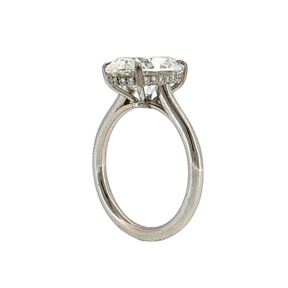 4.02 Oval Diamond Engagement Ring 18K White Gold