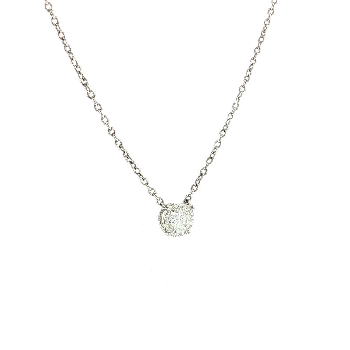 1.54 Round Brilliant Diamond Solitaire Pendant Platinum