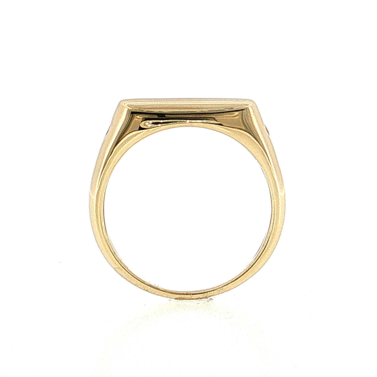 .08 Diamond Bar Signet Stacking Ring 14k