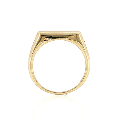 .08 Diamond Bar Signet Stacking Ring 14k