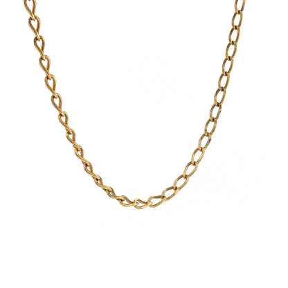 22 Inch Oval Curb Link Chain Necklace 18k Yellow Gold