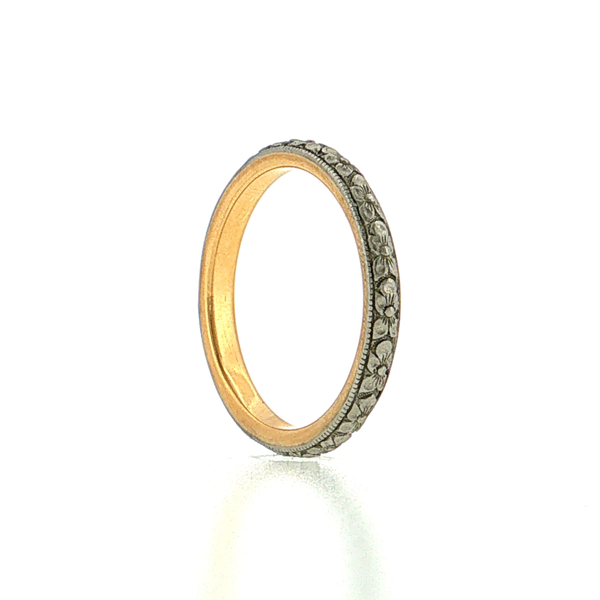 Antique Edwardian Orange Blossom Wedding Band 18k