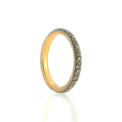 Antique Edwardian Orange Blossom Wedding Band 18k