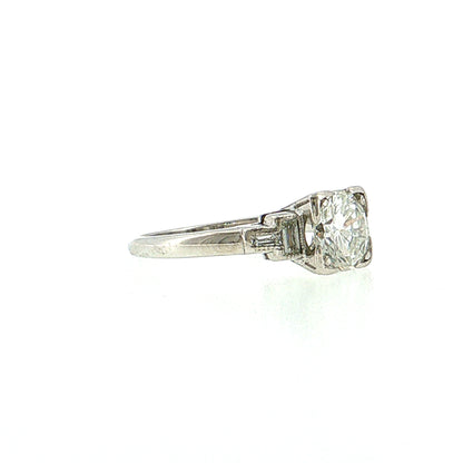1.28 Vintage Transitional Diamond Engagement Ring 14k
