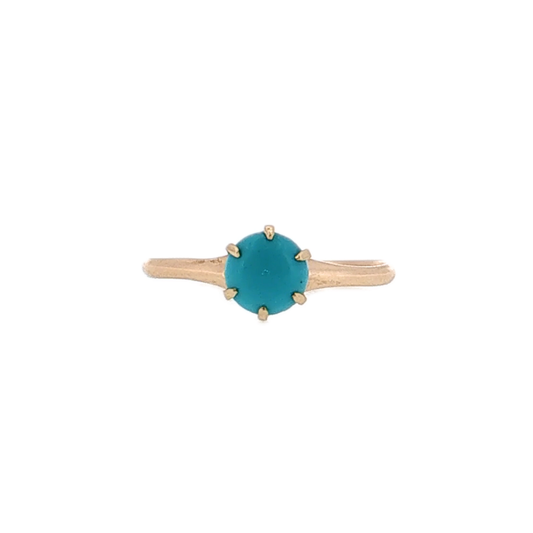 Antique Victorian Turquoise Engagement Ring 10k - Front